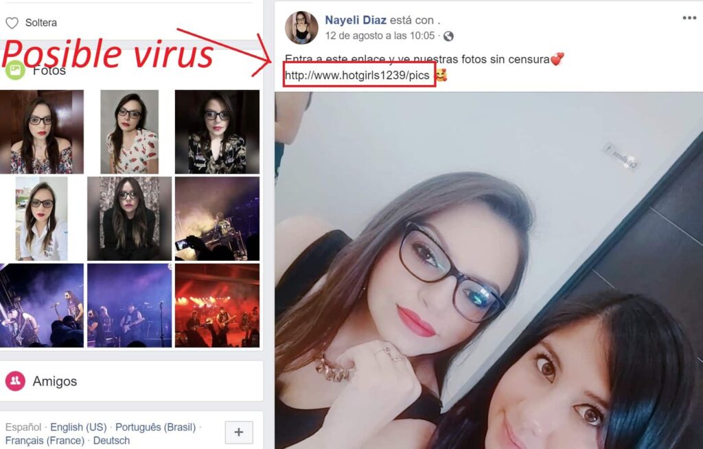 Perfil Fake(falso) de facebook virus
