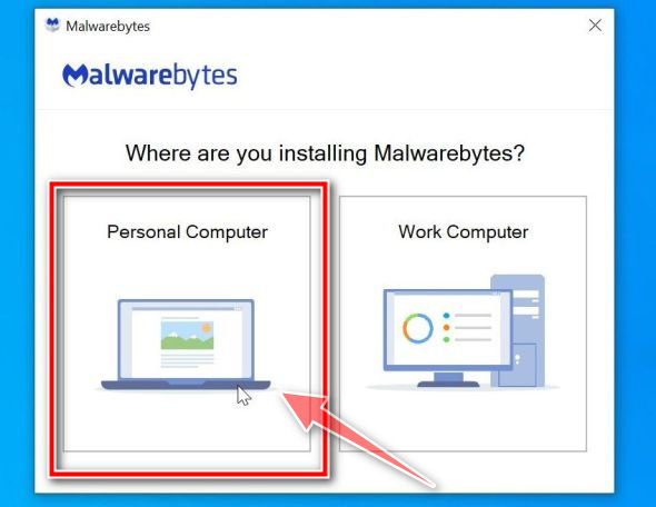 Configuración de Malwarebytes: Haga clic en el paso 1 de Personal Computer