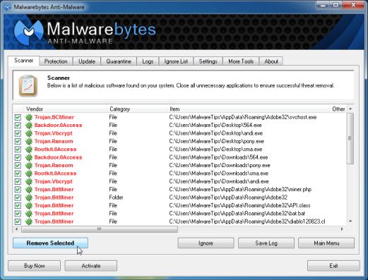 [Image: Malwarebytes Anti-Malwar removing StrongVault]