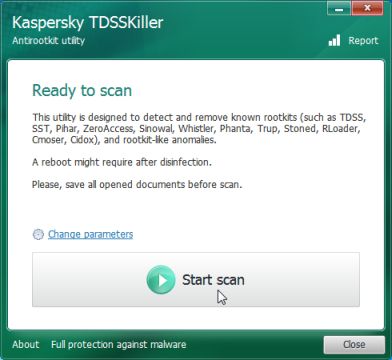 Kaspersky TDSSKiller inicia un análisis